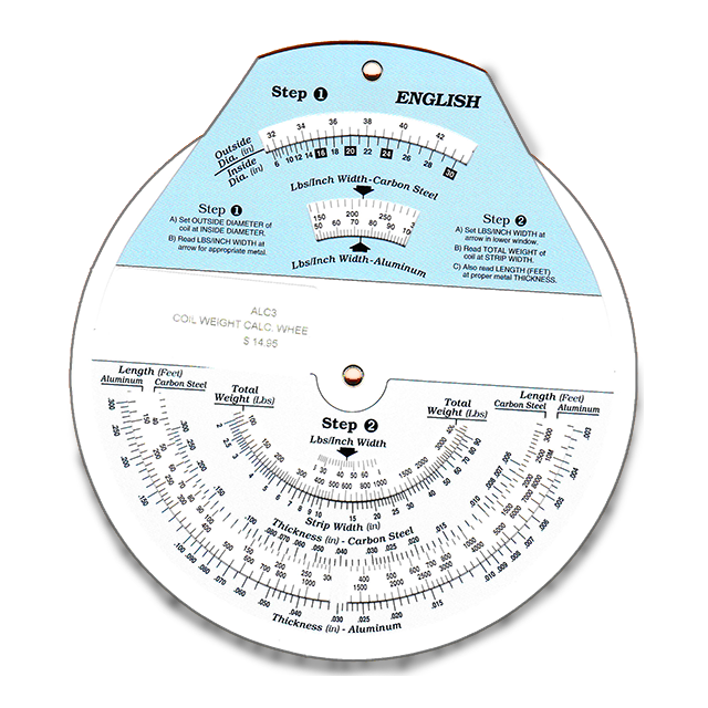 COIL WEIGHT CALCULATOR WHEEL CHART