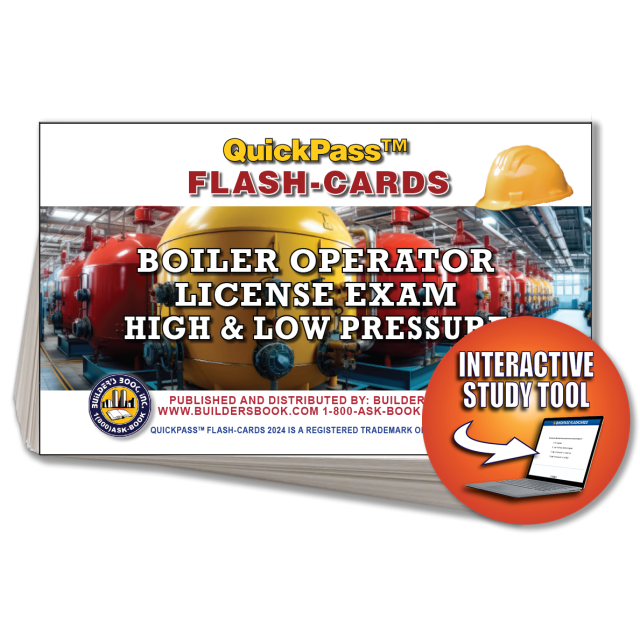 Boiler Operator License Exam (High & Low Pressure) QuickPass Flash Cards Online Access Key