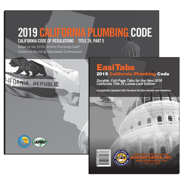 2019 California Plumbing Code, Title 24 Part 5 & CPC EasiTabs Set