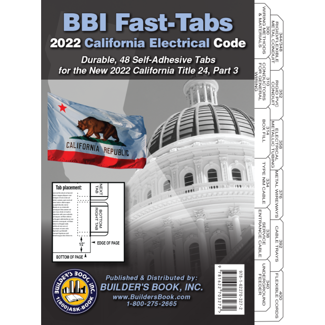 2022 California Electrical Code, Title 24 Part 3 Self-Adhesive Fast-Tabs