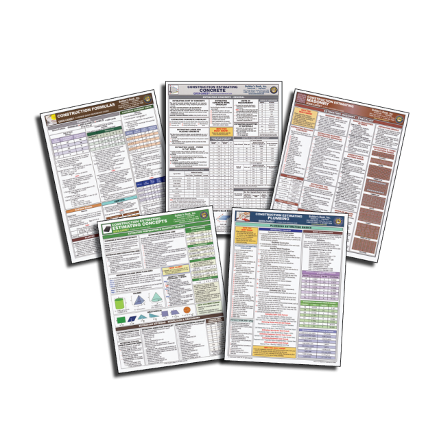 Construction Estimating 5 Quick-Card COMBO 20% DISCOUNT!