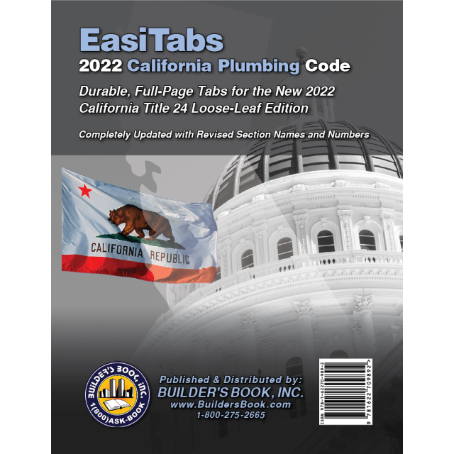 2022 California Plumbing Code, Title 24 Part 5 Loose-Leaf EasiTabs