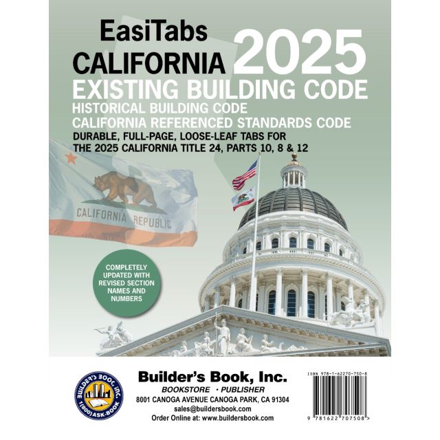 2025 California Existing Building Code, Title 24 Part 10 Loose-Leaf EasiTabs