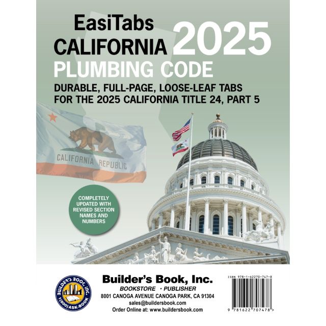 2025 California Plumbing Code, Title 24 Part 5 Loose-Leaf EasiTabs