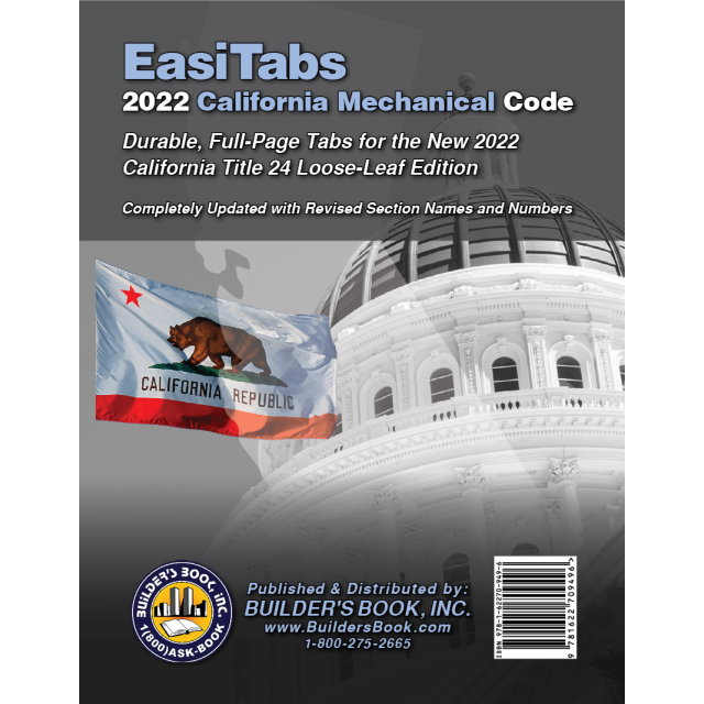 2022 California Mechanical Code, Title 24, Part 4 Loose-Leaf EasiTabs
