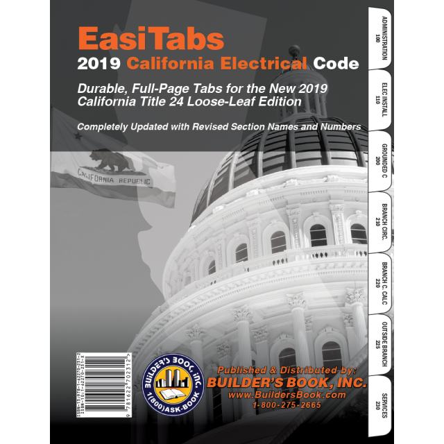 2019 California Electrical Code, Title 24 Part 3 Loose-Leaf EasiTabs 
