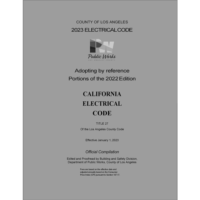 2023 County Of Los Angeles Electrical Code - Amendment Only