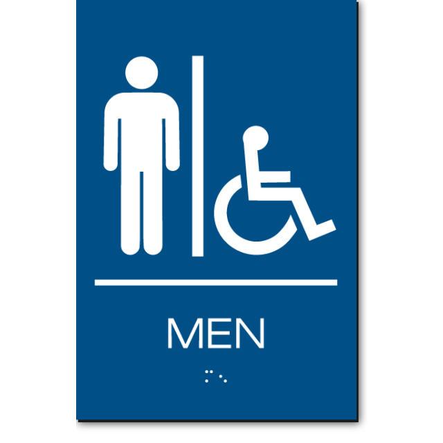 California MEN Accessible Restroom Wall Sign