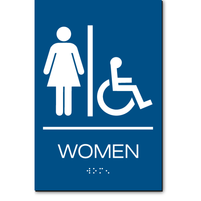 California WOMEN Accessible Restroom Wall Sign