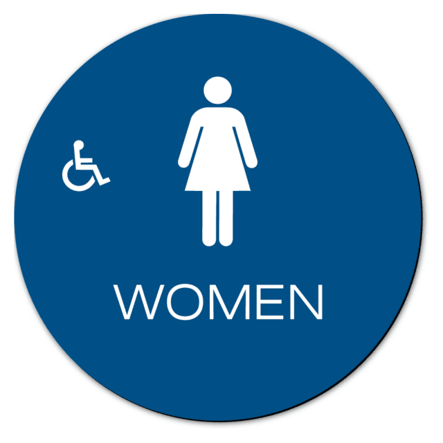 California WOMEN ACCESSIBLE Restroom Door Sign