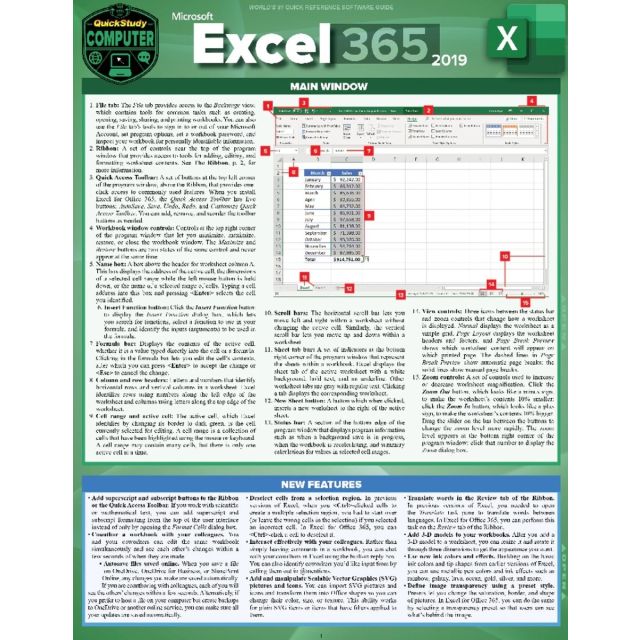 Microsoft Excel 365 – 2019 Laminated Reference Guide
