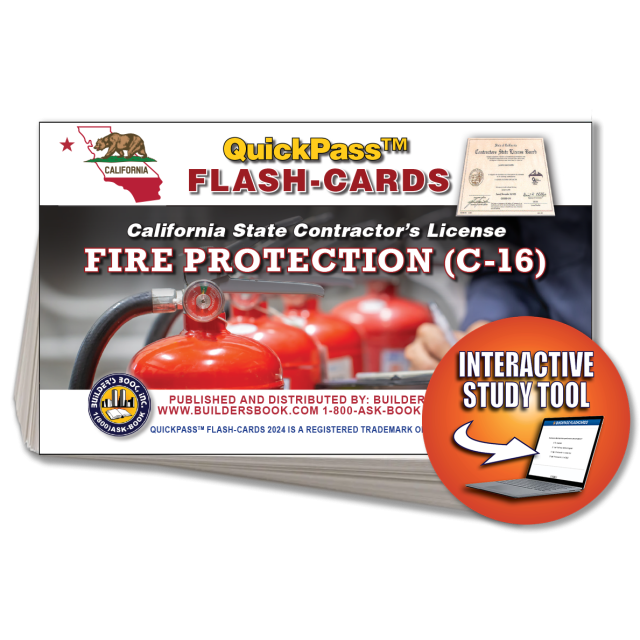 C-16 Fire Protection Contractor Exam Flash Cards Online Access Key