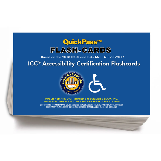 Accessibility Certification QuickPass Flash-Cards based on the 2018 International Building Code and the ICC/ANSI A117.1