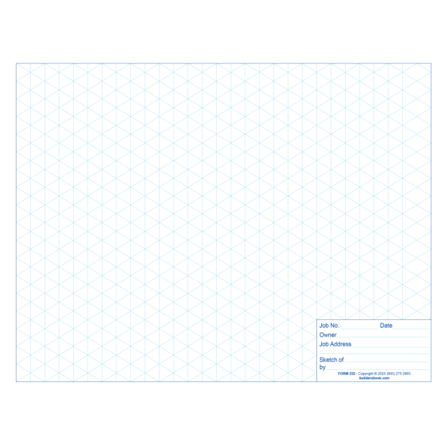 8.5&quot; x 11&quot; Isometric Graph Paper 50 Sheets Landscape 