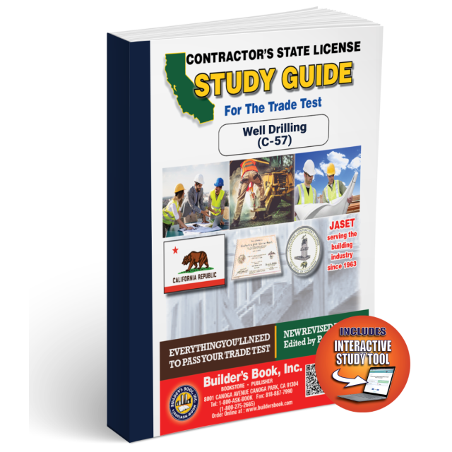Jaset&#039;s California Well Drilling C-57 Exam book and Online Study Tool Home Seminar Course