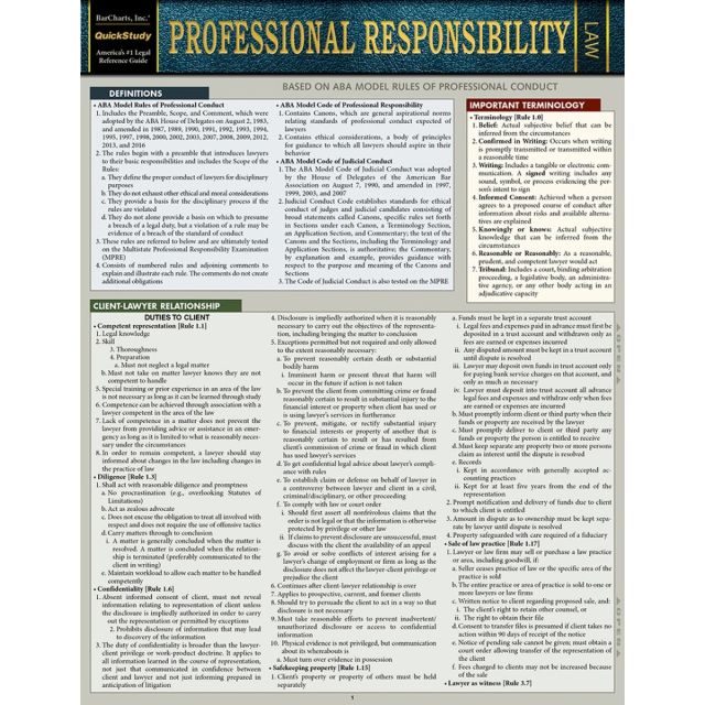 Professional Responsibility (Quickstudy Law) 2019