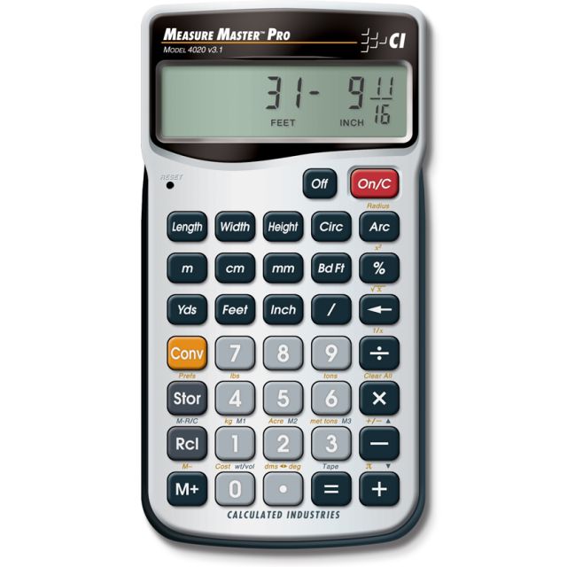 Measure Master Pro Feet-Inch-Fraction Calculator, Calculated Industries