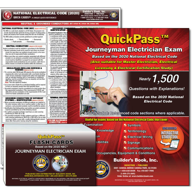 QuickPass 2020 Journeyman Electrician Exam Study Guide Combo 15% Discount!