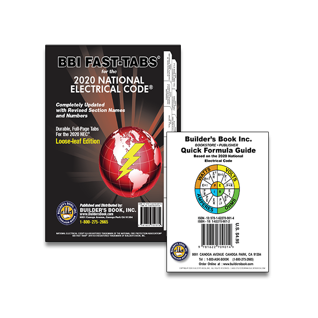 2020 National Electrical Code (NEC) Loose-Leaf BBI Fast-Tabs & Quick Formula Guide!