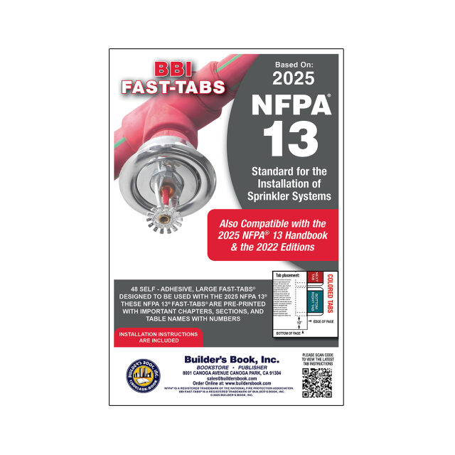2025 Standard for the Installation of Sprinkler Systems NFPA 13 Fast-Tabs
