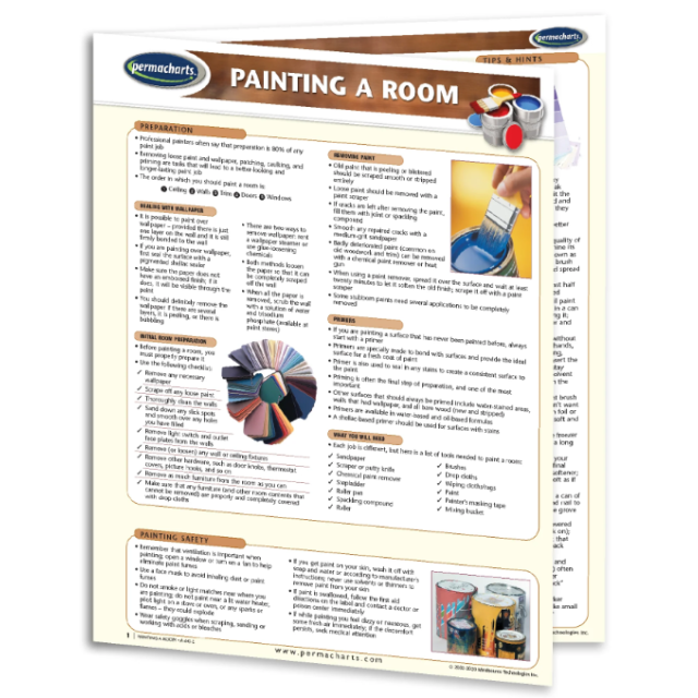 Painting a Room - Decorating Quick Reference Guide by Permacharts