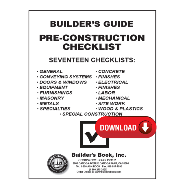 Builder&#039;s Guide to Pre-Construction Checklist DOWNLOAD
