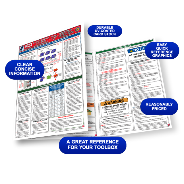 Solar Photovoltaic (PV) Systems Quick-Card Based On the 2023 NEC