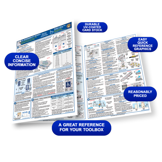 2019 California Accessibility Details Quick-Card Based On 2019 CBC & 2010 ADA