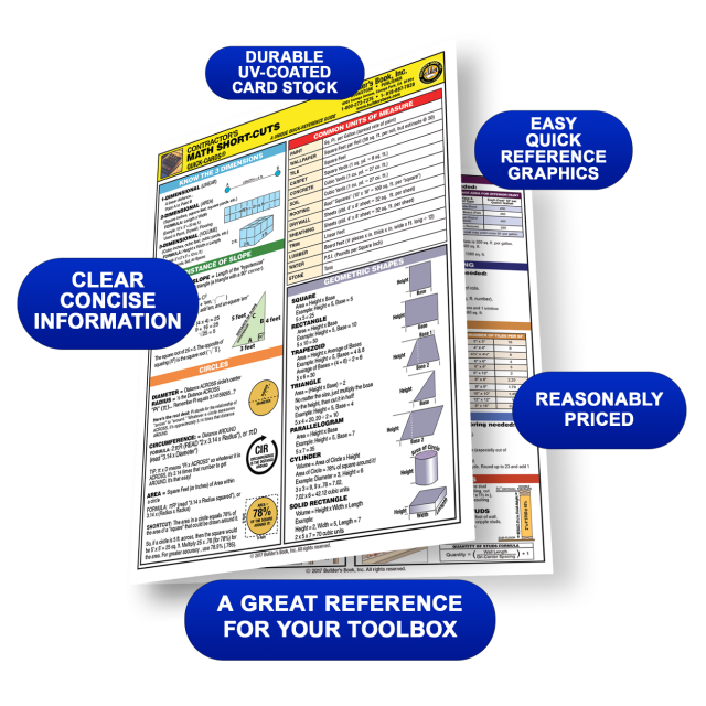 Contractor&#039;s Math Short Cuts Quick-Card