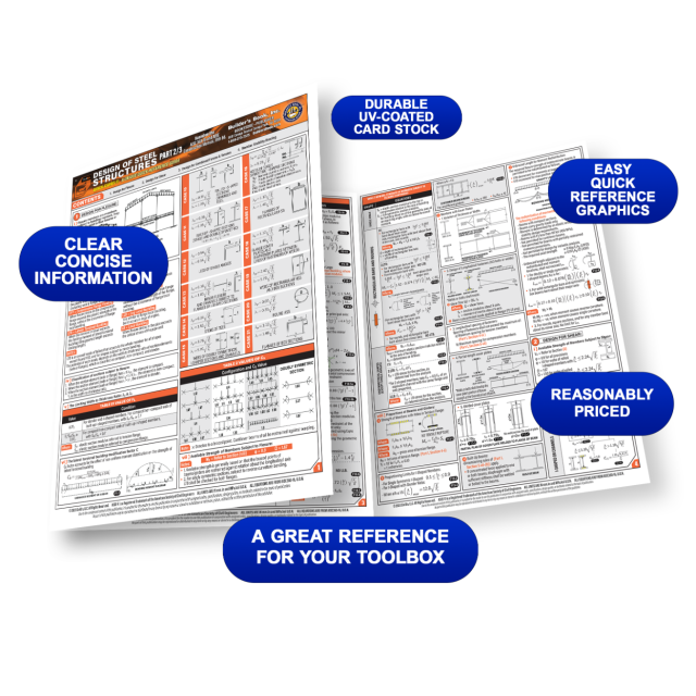 Design of Steel Structures Quick-Card Part 2/3 based on AISC 360-16 and AISC Construction Manual 15th Ed.