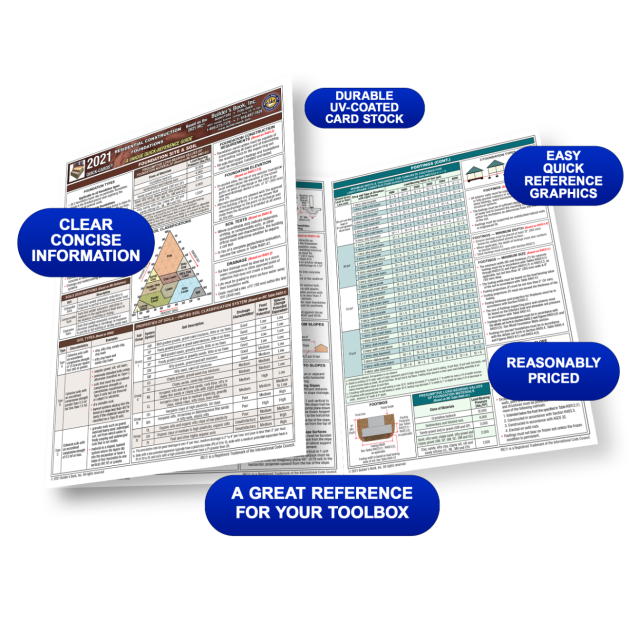 Residential Construction Foundation Quick-Card Based on 2021 IRC
