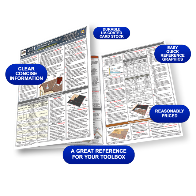 Residential Roof Assemblies Quick-Card based on the 2021 IRC