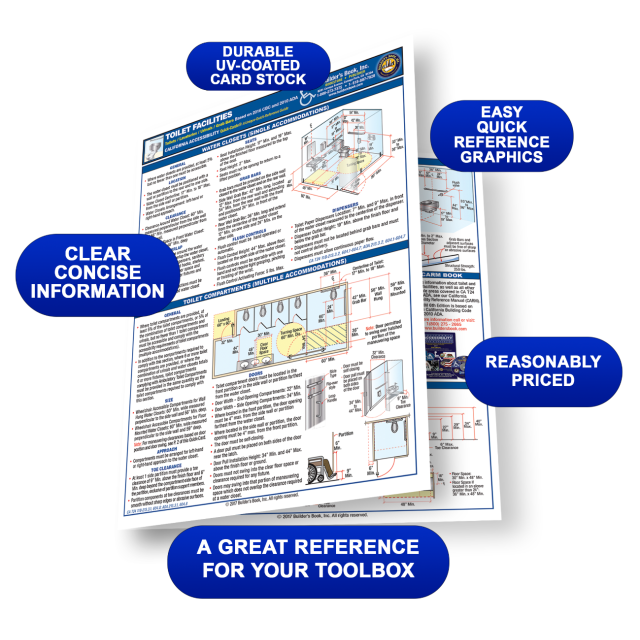 2019 California Toilet Facilities Quick-Card Based On 2019 CBC & 2010 ADA
