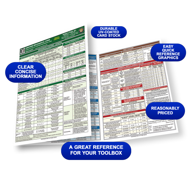 2018 Uniform Mechanical Code Tables &amp; Equations Quick-Card