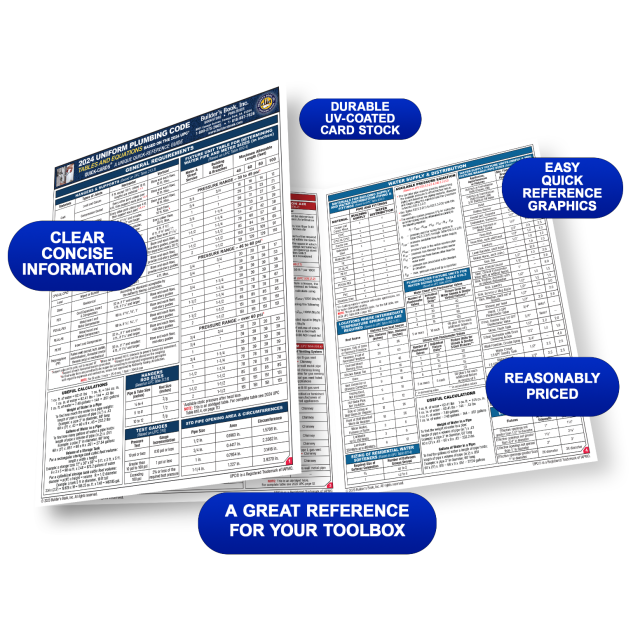 2024 Uniform Plumbing Code Tables &amp; Equations Quick-Card