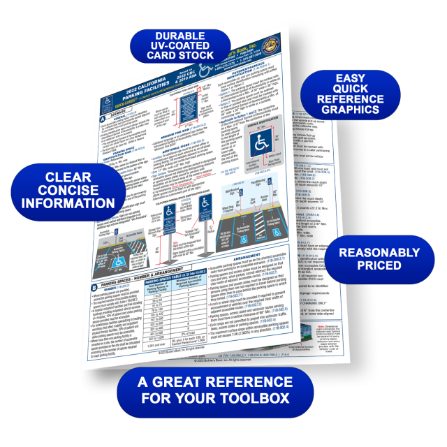 2022 California Accessibility Parking Facilities Quick-Card Based On 2022 CBC & 2010 ADA