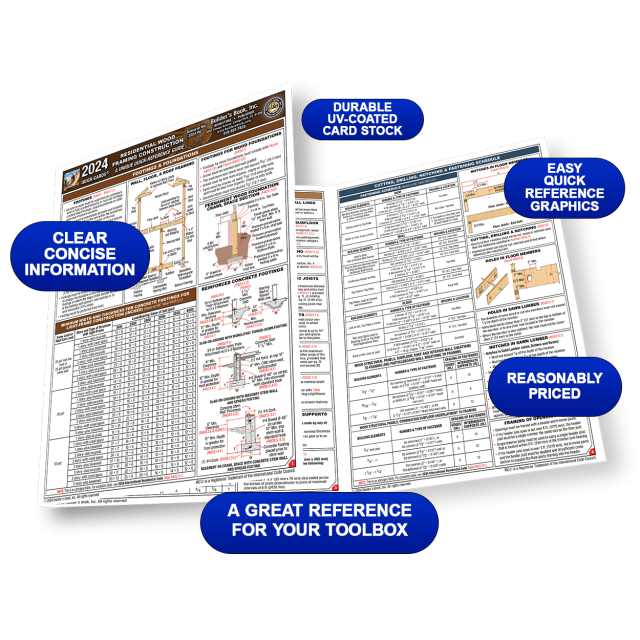 Residential Wood Framing Construction Quick-Card Based On 2024 IRC