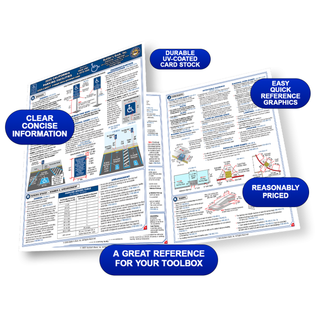2025 California Accessibility Parking Facilities Quick-Card Based On 2025 CBC &amp; 2010 ADA