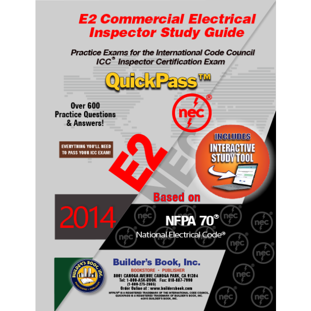 E2 Commercial Electrical Inspector Based on 2014 NEC QuickPass Study Tool Book with Online Interactive Software
