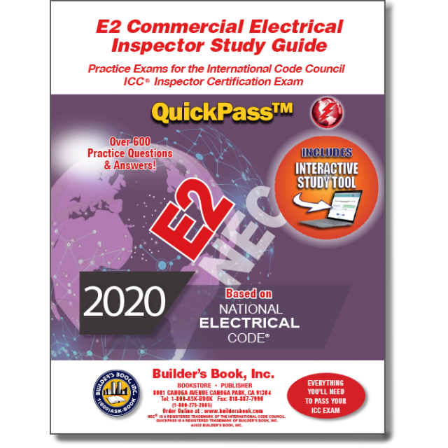E2 Commercial Electrical Inspector Based On 2020 NFPA 70 QuickPass Study Tool Book with Online Interactive Software