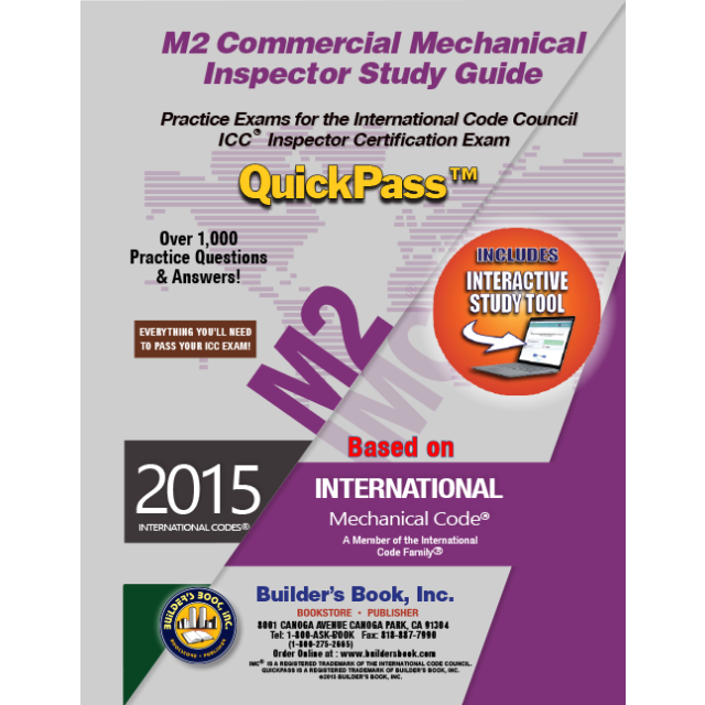 M2 Commercial Mechanical Inspector Based on 2015 IMC QuickPass Study Tool Book with Online Interactive Software