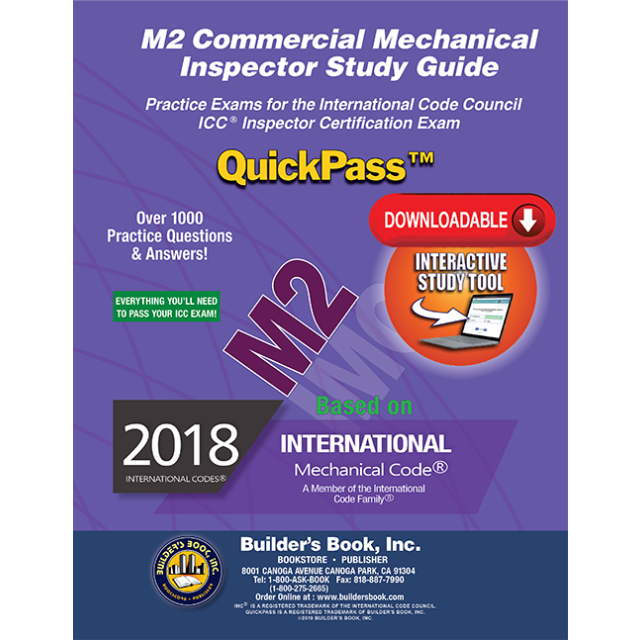 M2 Commercial Mechanical Inspector QuickPass Online Study Tool Based on 2018 IMC & 2018 IFGC - Access Key Download
