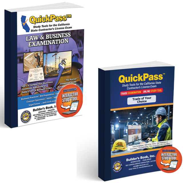 California Law &amp; Business Exam + 1 Trade -QuickPass Study Tools Books with Online Interactive Software Combo Pack