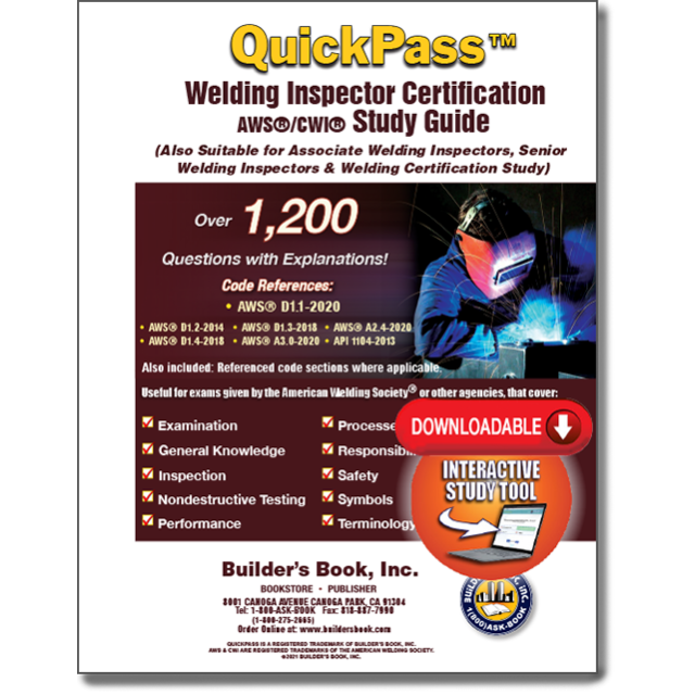 Certified Welding Inspector AWS/CWI QuickPass Online Study Tool based on AWS D1.1 2020 - Access Key Download