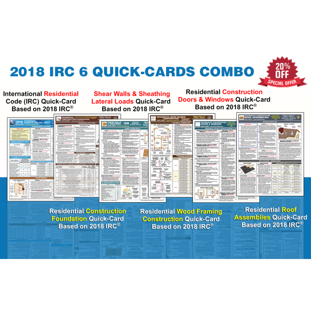 2018 International Residential Code IRC 6 Quick-Card Combo