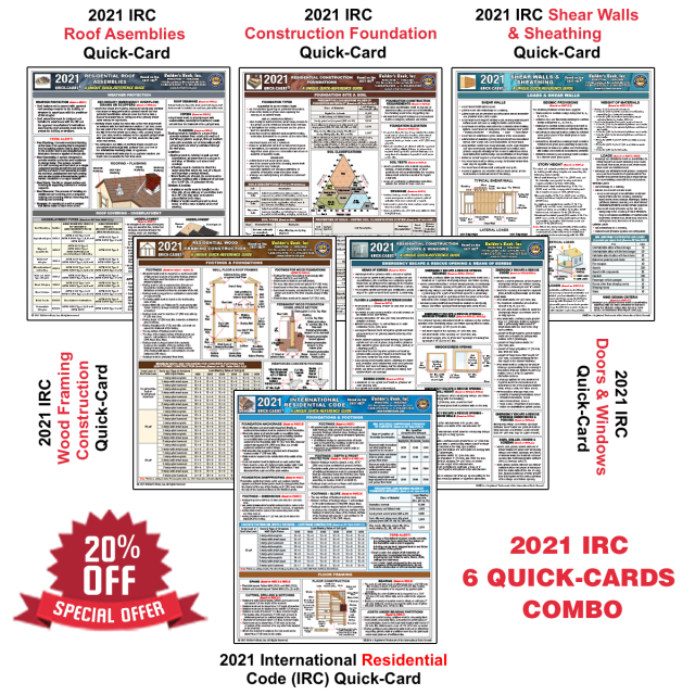 2021 IRC 6 Quick-Card COMBO - 20% Discount