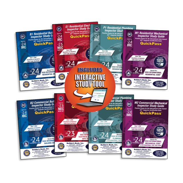 2024 ICC C8 Residential & Commercial Inspector QuickPass Study Tool Combo 25% DISCOUNT!