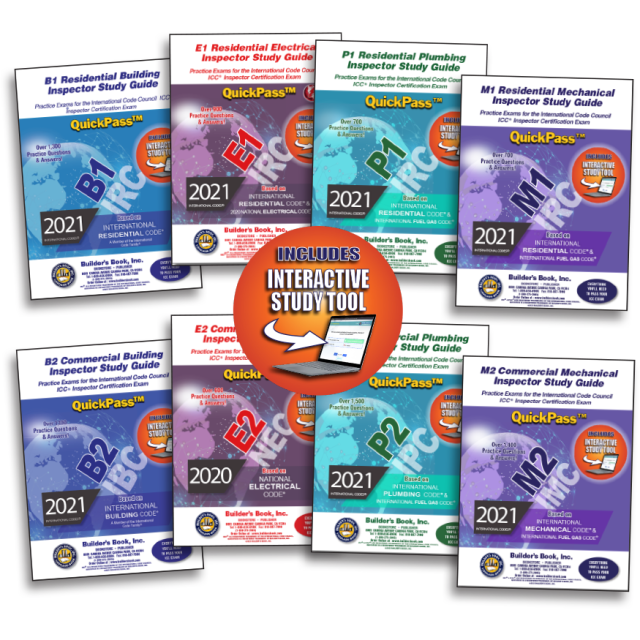 2021 ICC C8 Residential &amp; Commercial Inspector QuickPass Study Tool Combo 25% DISCOUNT!