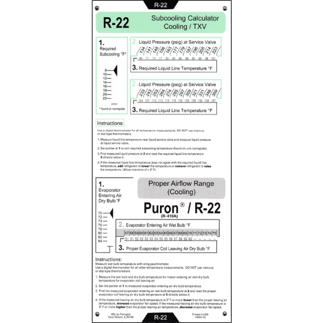 PURON® SUB COOLING CALCULATOR R 22
