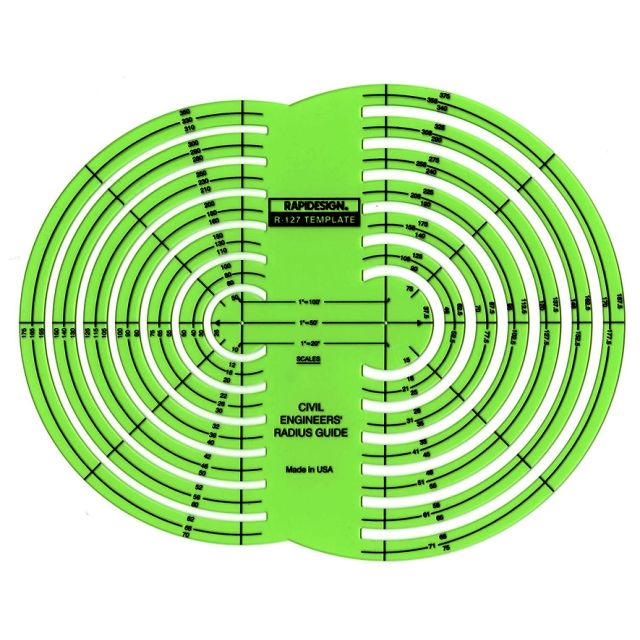 R-127 Civil Engineers&#039; Radius Guide Template